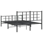 vidaXL Cadre de lit métal sans matelas avec pied de lit noir 135x190cm