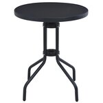 vidaXL Table de jardin Noir 60 cm Acier et verre