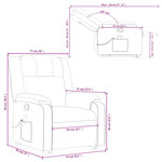vidaXL Fauteuil de massage inclinable Gris foncé Tissu