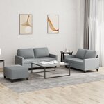 vidaXL Ensemble de canapés 3 Pièces avec coussins Gris clair Tissu