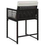 vidaXL Chaises de jardin lot de 4 avec coussins noir résine tressée