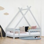 Lit cabane enfant TAHUKA 80 x 160 gris clair