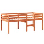 vidaXL Lit haut avec toit cire marron 90x190 cm bois de pin massif