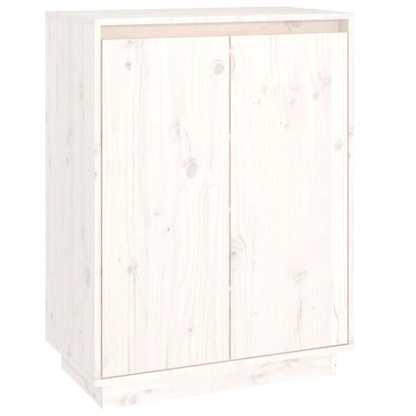vidaXL Armoire à chaussures Blanc 60x35x80 cm Bois de pin massif