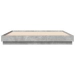 vidaXL Cadre de lit avec LED sans matelas gris béton 200x200 cm