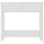 Bureau table poste de travail meuble d'ordinateur informatique étude 80 x 40 x 75 cm bois d'ingénierie blanc 02_0023525