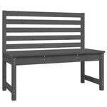 vidaXL Banc de jardin gris 109 cm bois massif de pin
