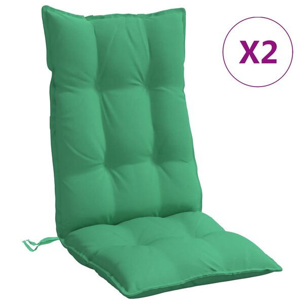 vidaXL Coussins de chaise à dossier haut lot de 2 vert tissu oxford