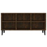vidaXL Meuble TV avec pieds en métal Chêne fumé 103 5x30x50 cm