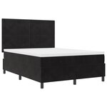 Lit Box Spring vidaXL avec Matelas Noir 140x200 cm Velours
