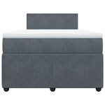 vidaXL Sommier à lattes de lit et matelas gris foncé 120x190cm velours