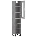 vidaXL Buffet haut Sonoma gris 34 5x34x180 cm Bois d'ingénierie