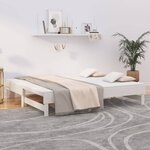 vidaXL Lit coulissant sans matelas blanc 2x(75x190) cm