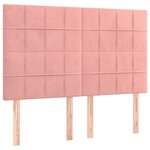 vidaXL Sommier à lattes de lit matelas et LED Rose 140x200 cm Velours