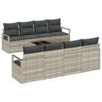 vidaXL Ensemble de canapés de jardin 9 pièces avec coussins gris clair en rattan synthétique