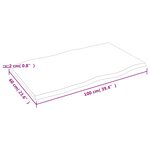vidaXL Dessus de table bois chêne massif non traité bordure assortie