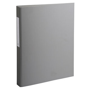 Classeur rembordé polypropylène 2 anneaux ronds de 25mm sur 3eme de couverture - gris - x 10 - exacompta