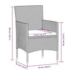 vidaXL Ensemble à manger de jardin avec coussins 7 Pièces Noir