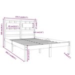vidaXL Cadre de lit sans matelas gris 150x200 cm bois massif