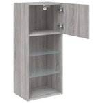 vidaXL Meuble TV avec lumières LED sonoma gris 40 5x30x90 cm