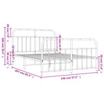 vidaXL Cadre de lit métal sans matelas et pied de lit blanc 140x200 cm