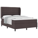 Lit avec sommier à ressorts et matelas vidaXL Marron foncé 140x200 cm Tissu