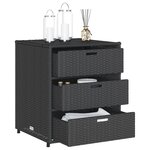 vidaXL Armoire de rangement de jardin noir 55x59x69 cm résine tressée