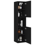 vidaXL Armoire de salle de bain Noir 30x30x130 cm Bois d’ingénierie