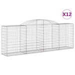 vidaXL Paniers à gabions arqués 12 Pièces 300x50x100/120 cm fer galvanisé