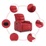 vidaXL Fauteuil inclinable électrique Rouge Similicuir