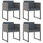 vidaXL Salon de jardin 9 Pièces avec coussins Résine tressée Gris