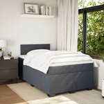vidaXL Sommier à lattes de lit et matelas Gris foncé 120x200cm Velours