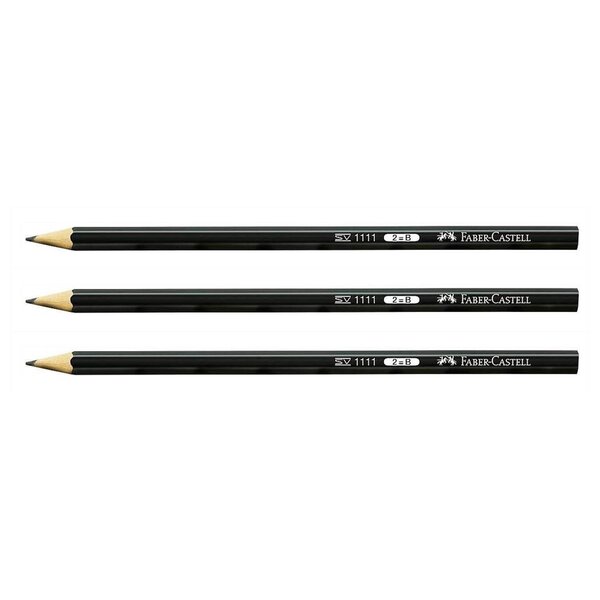 Crayon Papier 1111 Hexagonal Dureté B x 3 FABER-CASTELL
