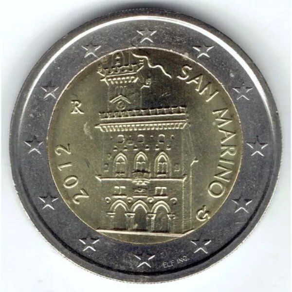 2 euros commémoratif Saint Marin 2012 - Palais du gouvernement.