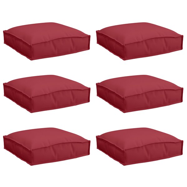 vidaXL Coussins Palette pour Siège 6 Pièces Rouge Vin 40x40x8 cm Tissu Oxford