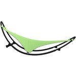 vidaXL Chaise longue à bascule avec roues Acier et textilène Vert