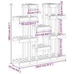 vidaXL Support à plantes Marron miel 104 5x25x109 5 cm Bois massif pin