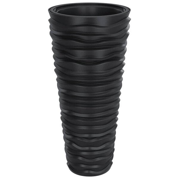vidaXL Jardinière et intérieur amovible anthracite aspect rainuré