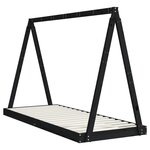 vidaXL Cadre de lit pour enfants noir 80x200 cm bois de pin massif