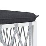 vidaXL Salon de jardin avec coussins 5 Pièces blanc acier