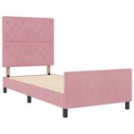 Cadre de Lit vidaXL Rose 100x200 cm Velours