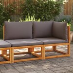 vidaXL Canapé de jardin avec coussins 2 places bois massif d'acacia
