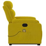 vidaXL Fauteuil de massage inclinable Jaune Velours