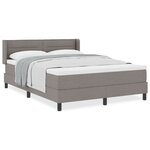 Lit à ressorts vidaXL avec matelas taupe 140x200 cm tissu