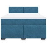 vidaXL Sommier à lattes de lit et matelas bleu 140x190 cm velours