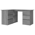 Bureau table poste de travail meuble d'ordinateur informatique étude d'angle sonoma 145 x 100 x 76 cm bois d'ingénierie gris 02_0023695