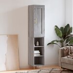 vidaXL Buffet haut Sonoma gris 34 5x34x180 cm Bois d'ingénierie