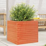 vidaXL Jardinière cire marron 50x50x45 5 cm bois de pin massif