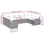 vidaXL Salon de jardin avec coussins 9 Pièces beige résine tressée