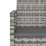 vidaXL Banc de jardin avec coussins Gris 105 cm Résine tressée